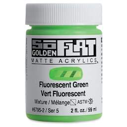 Golden SoFlat Matte Acrylic Paint - Fluorescent Green, 59 ml, Jar