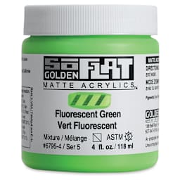 Golden SoFlat Matte Acrylic Paint - Fluorescent Green, 118 ml, Jar
