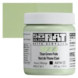 Golden SoFlat Matte Acrylic Paint - Titan Green Pale, 118 ml, Jar and swatch