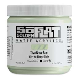 Golden SoFlat Matte Acrylic Paint - Titan Green Pale, 473 ml, Jar