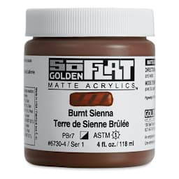 Golden SoFlat Matte Acrylic Paint - Burnt Sienna, 118 ml, Jar