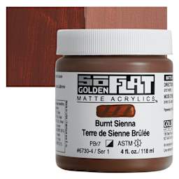 Golden SoFlat Matte Acrylic Paint - Burnt Sienna, 118 ml, Jar and swatch