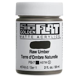 Golden SoFlat Matte Acrylic Paint - Raw Umber, 59 ml, Jar
