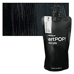 artPOP! Heavy Body Acrylic Paint - Carbon Black, 120 ml Pouch and swatch