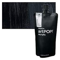 artPOP! Heavy Body Acrylic Paint - Mars Black, 120 ml Pouch and swatch