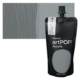 artPOP! Heavy Body Acrylic Paint - Gray, 120 ml Pouch and swatch