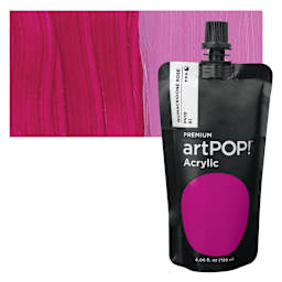 artPOP! Heavy Body Acrylic Paint - Quinacridone Rose, 120 ml Pouch and swatch