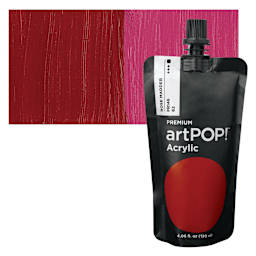 artPOP! Heavy Body Acrylic Paint - Rose Madder, 120 ml Pouch and swatch