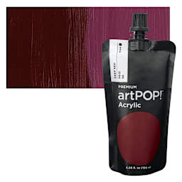 artPOP! Heavy Body Acrylic Paint - Deep Red, 120 ml Pouch and swatch