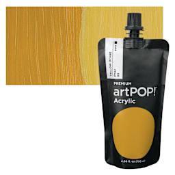 artPOP! Heavy Body Acrylic Paint - Yellow Ochre, 120 ml Pouch and swatch