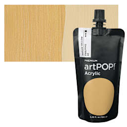 artPOP! Heavy Body Acrylic Paint - Naples Yellow, 120 ml Pouch and swatch