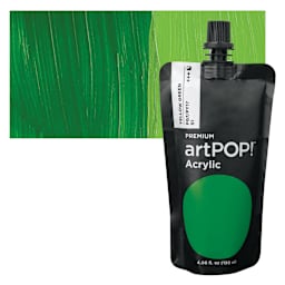 artPOP! Heavy Body Acrylic Paint - Yellow Green, 120 ml Pouch and swatch