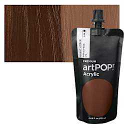 artPOP! Heavy Body Acrylic Paint - Burnt Umber, 120 ml Pouch and swatch
