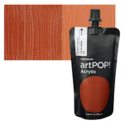 artPOP! Heavy Body Acrylic Paint - Burnt Sienna, 120 ml Pouch and swatch