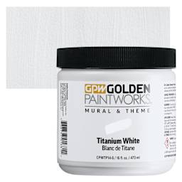 Golden Paintworks Mural and Theme Acrylic Paint - Titanium White, 16 oz, Jar and swatch