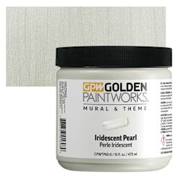 Golden Paintworks Mural and Theme Acrylic Paint - Iridescent Pearl, 16 oz, Jar and swatch