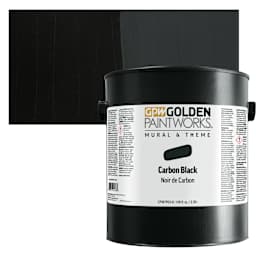 Golden Paintworks Mural and Theme Acrylic Paint - Carbon Black, 128 oz, Bucket  and swatch