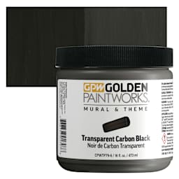 Golden Paintworks Mural and Theme Acrylic Paint - Transparent Carbon Black, 16 oz, Jar and swatch