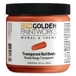 Golden Paintworks Mural and Theme Acrylic Paint - Transparent Red Oxide, 16 oz, Jar