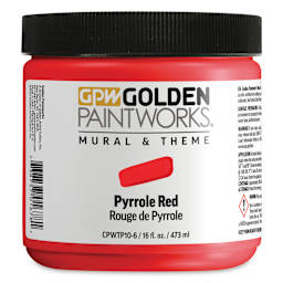 Golden Paintworks Mural and Theme Acrylic Paint - Pyrrole Red, 16 oz, Jar
