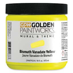 Golden Paintworks Mural and Theme Acrylic Paint - Bismuth Vanadate Yellow, 16 oz, Jar