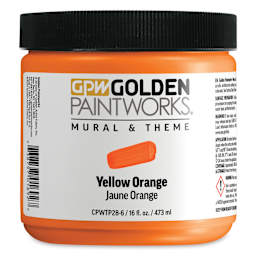 Golden Paintworks Mural and Theme Acrylic Paint - Yellow Orange, 16 oz, Jar