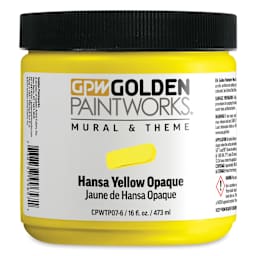 Golden Paintworks Mural and Theme Acrylic Paint - Hansa Yellow Opaque, 16 oz, Jar