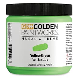 Golden Paintworks Mural and Theme Acrylic Paint - Yellow Green, 16 oz, Jar