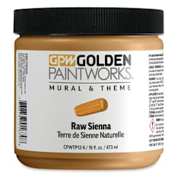 Golden Paintworks Mural and Theme Acrylic Paint - Raw Sienna, 16 oz, Jar