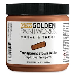 Golden Paintworks Mural and Theme Acrylic Paint - Transparent Brown Oxide, 16 oz, Jar
