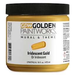 Golden Paintworks Mural and Theme Acrylic Paint - Iridescent Gold, 16 oz, Jar