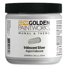 Golden Paintworks Mural and Theme Acrylic Paint - Iridescent Silver, 16 oz, Jar