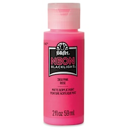FolkArt Multi-Surface Neon Blacklight Acrylic Paint - Pink, 2 oz, Bottle (Front)