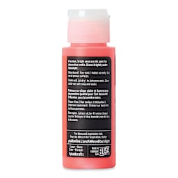 FolkArt Multi-Surface Neon Blacklight Acrylic Paint - Red, 2 oz, Bottle (Back)