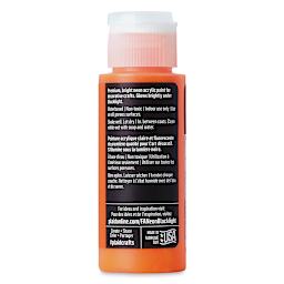 FolkArt Multi-Surface Neon Blacklight Acrylic Paint - Orange, 2 oz, Bottle (Back)