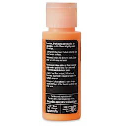 FolkArt Multi-Surface Neon Blacklight Acrylic Paint - Orange-Yellow, 2 oz, Bottle (Back)