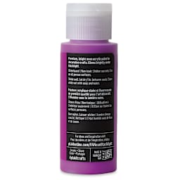 FolkArt Multi-Surface Neon Blacklight Acrylic Paint - Purple, 2 oz, Bottle (Back)