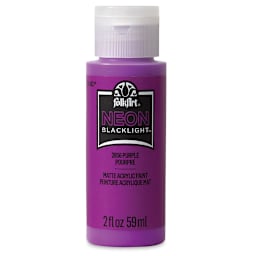 FolkArt Multi-Surface Neon Blacklight Acrylic Paint - Purple, 2 oz, Bottle (Front)