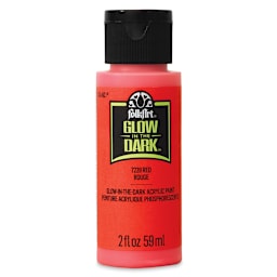 Plaid FolkArt Glow In The Dark Acrylic Paint - Red, 2 oz, Bottle