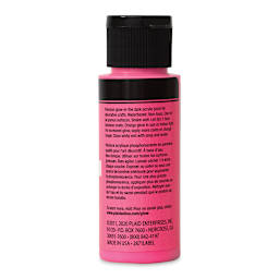 Plaid FolkArt Glow In The Dark Acrylic Paint - Pink, 2 oz, Bottle (Back)
