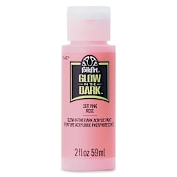 Plaid FolkArt Glow In The Dark Acrylic Paint - Pink, 2 oz, Bottle (Front)