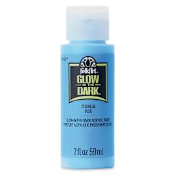 Plaid FolkArt Glow In The Dark Acrylic Paint - Blue, 2 oz, Bottle (Front)