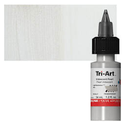 Tri-Art Low-Viscosity Artist Acrylic - Iridescent Pearl, 34 ml Tube and swatch