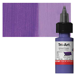 Tri-Art Low-Viscosity Artist Acrylic - Brilliant Purple, 34 ml Tube and swatch