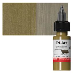 Tri-Art Low-Viscosity Artist Acrylic - Iridescent Bronze, 34 ml Tube and swatch
