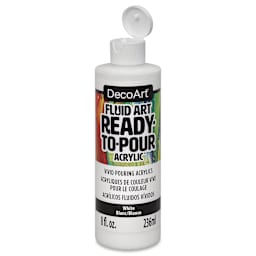 DecoArt Fluid Art Ready-To-Pour Acrylic - White, 8 oz Bottle