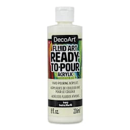 DecoArt Fluid Art Ready-To-Pour Acrylic - Ivory, 8 oz Bottle (Front)