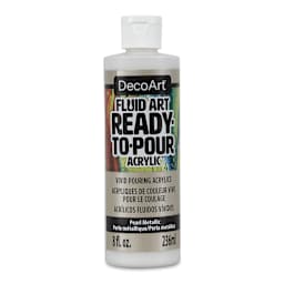 DecoArt Fluid Art Ready-To-Pour Acrylic - Pearl (Metallic), 8 oz Bottle (Front)