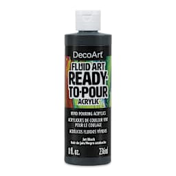 DecoArt Fluid Art Ready-To-Pour Acrylic - Jet Black, 8 oz Bottle (Front)