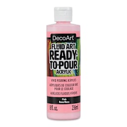 DecoArt Fluid Art Ready-To-Pour Acrylic - Pink, 8 oz Bottle (Front)